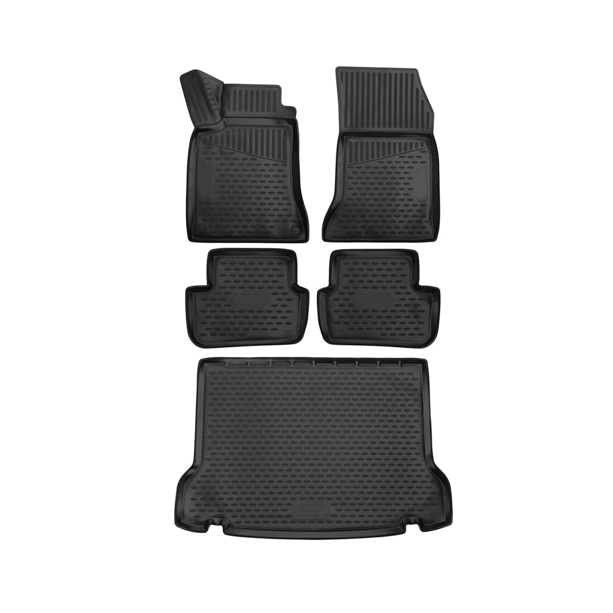 Mercedes GLA Class Floor-Trunk Mats - Omac - SUV KIT 3D - Black - 2020 Mercedes GLA Class Floor-Trunk Mats - Omac - SUV KIT 3D - Black - 2020